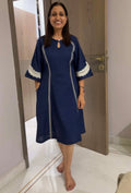 Leaf pocket a-line dress