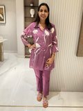 White Flower Organza Co-Ord Set