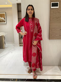 Pure Chanderi Pin Tuck Suit