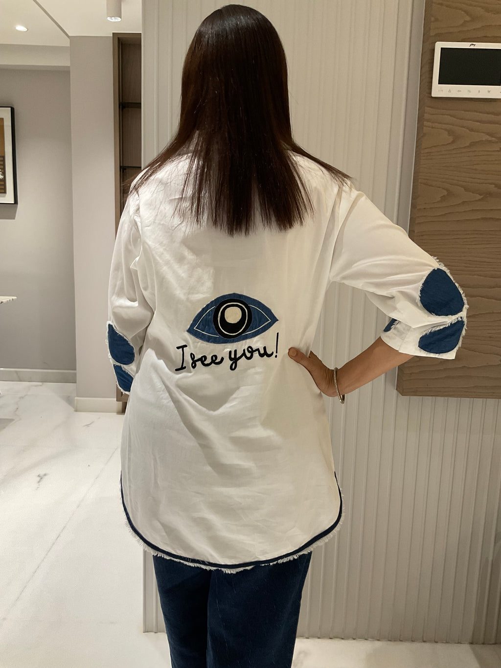 Cotton shirt with back patch