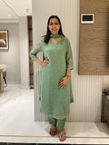 Olive branch beadwork suit