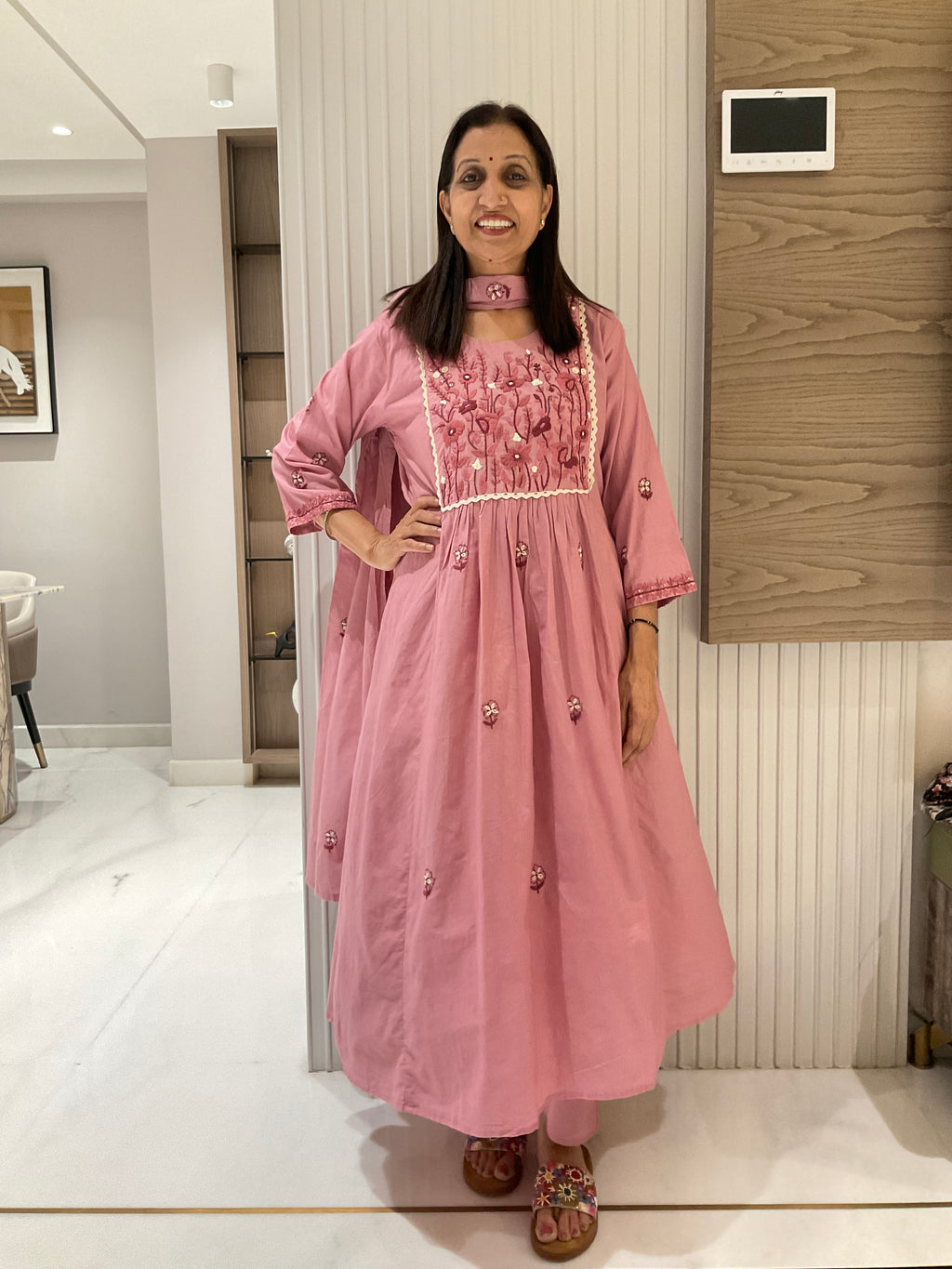 Pink Blossom valley a-line suit