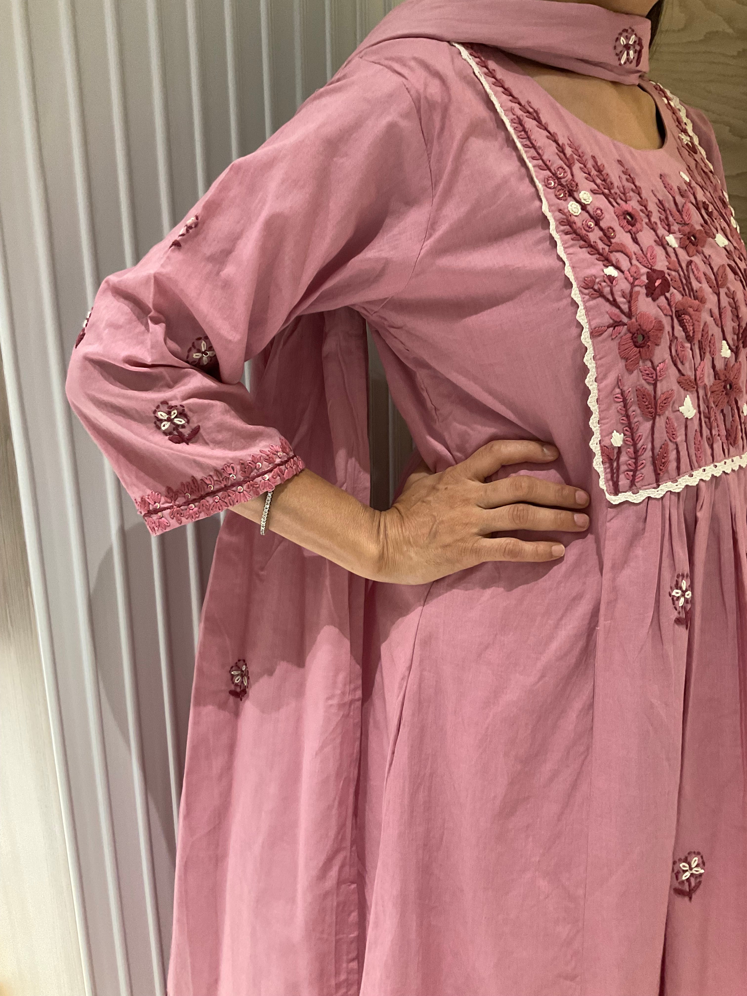 Pink Blossom valley a-line suit