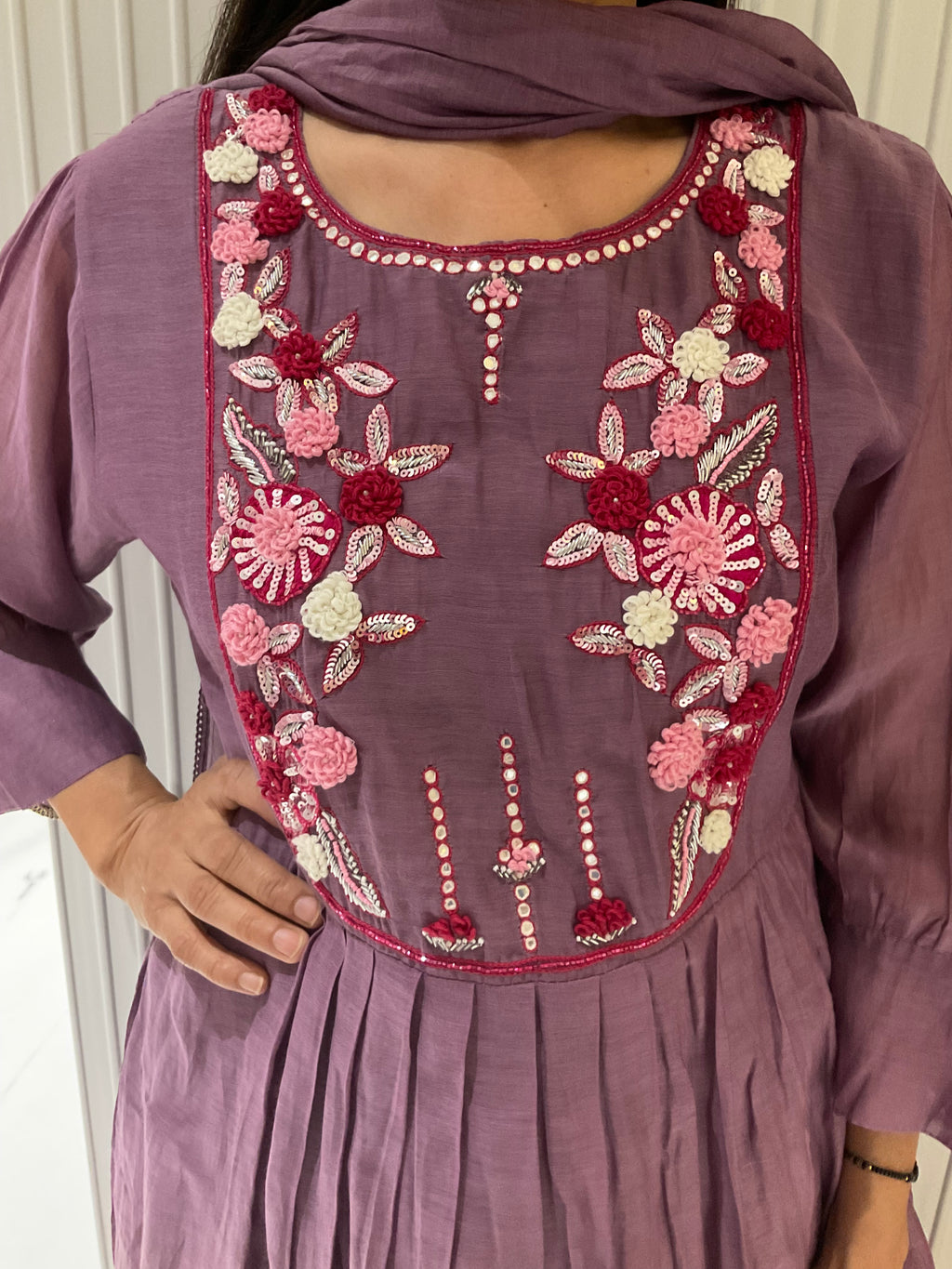 Radiant Rose a-line suit