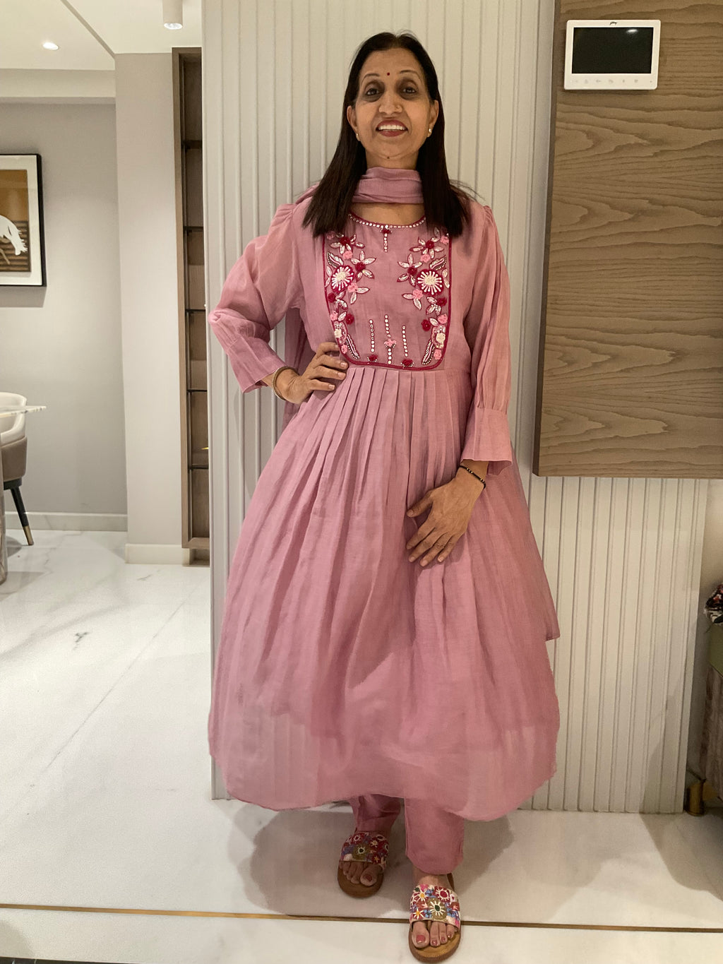 Radiant Rose a-line suit