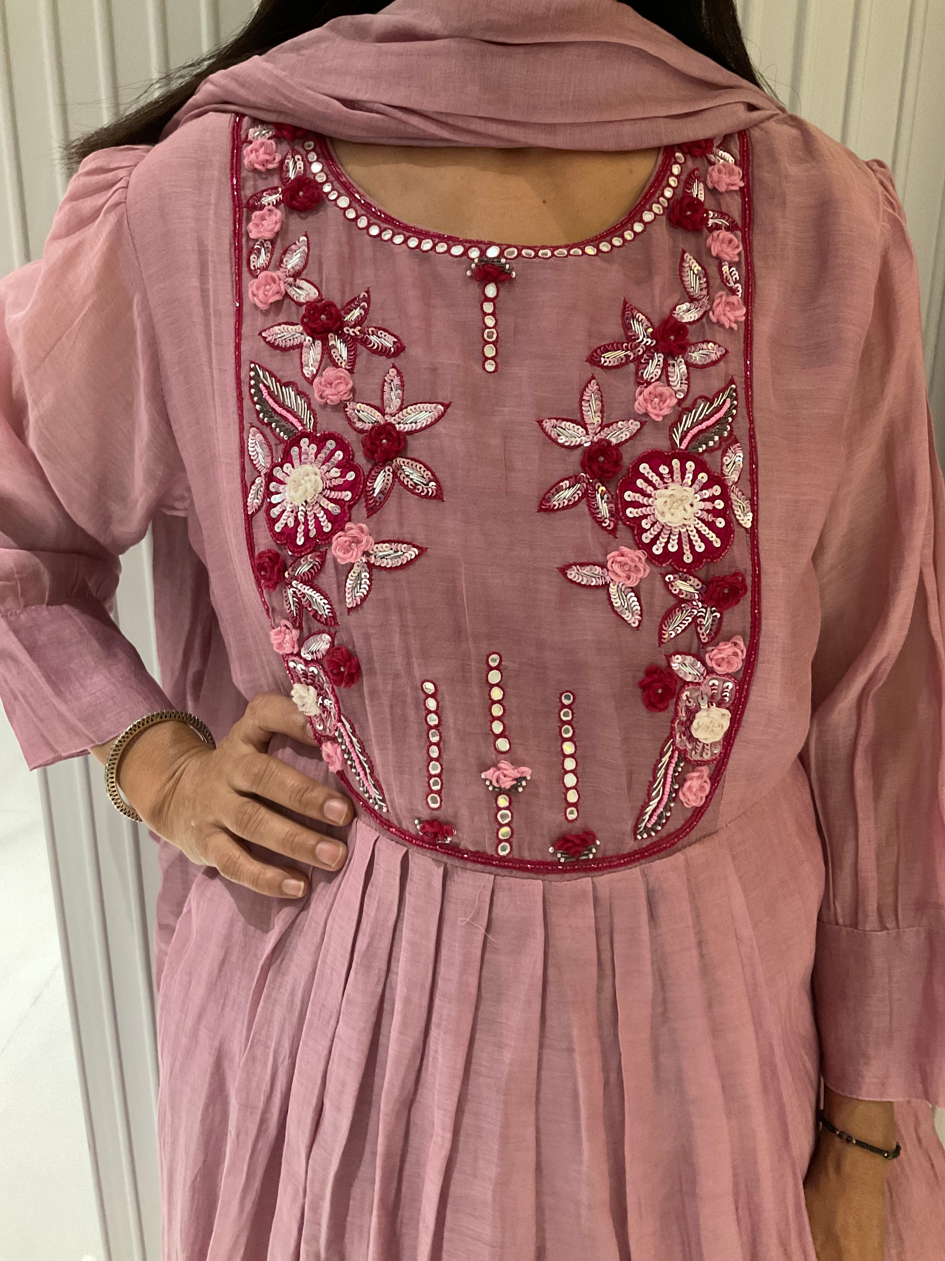 Radiant Rose a-line suit