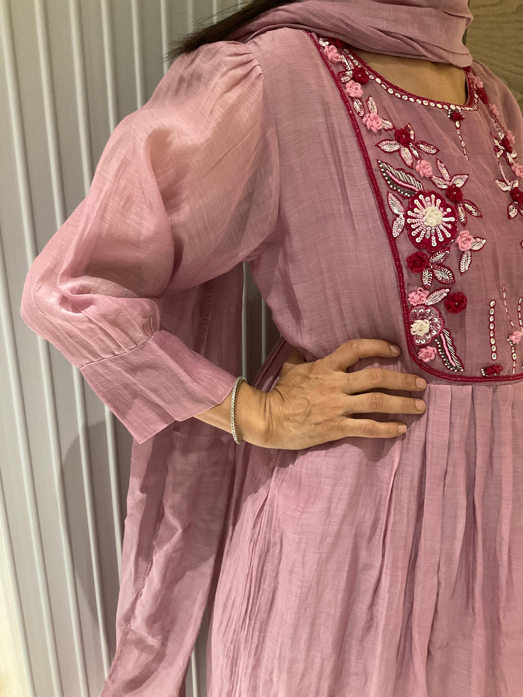 Radiant Rose a-line suit