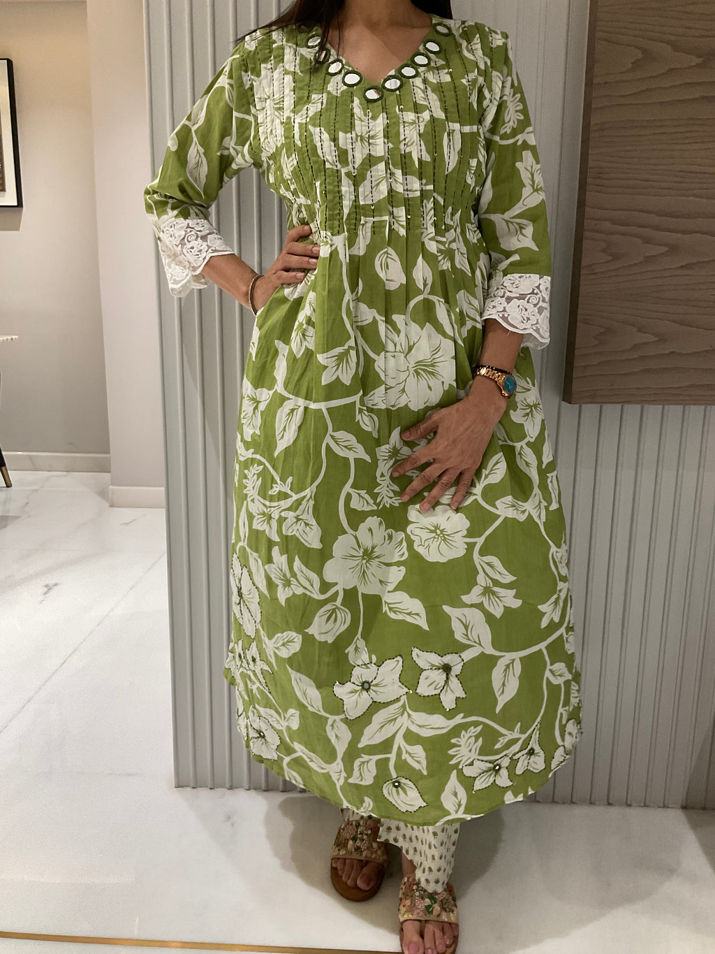 Mystic mist a-line cotton suit
