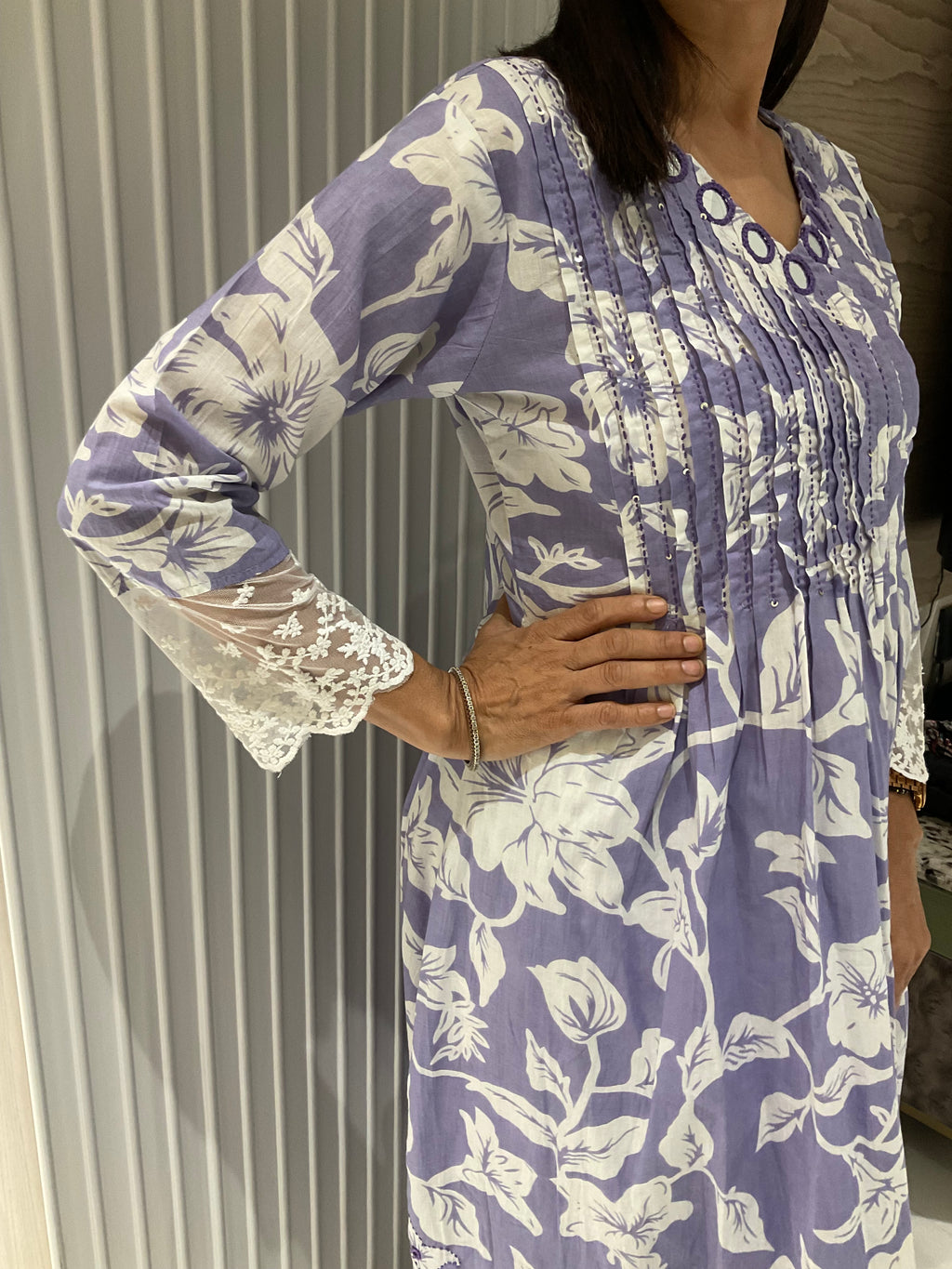 Mystic mist a-line cotton suit