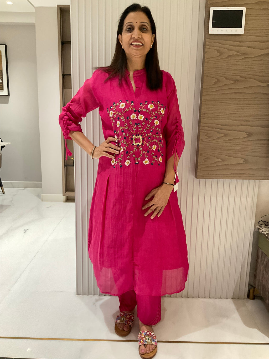The pink meadow a-line suit