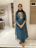 The Royal Rose-Teal straight mul suit