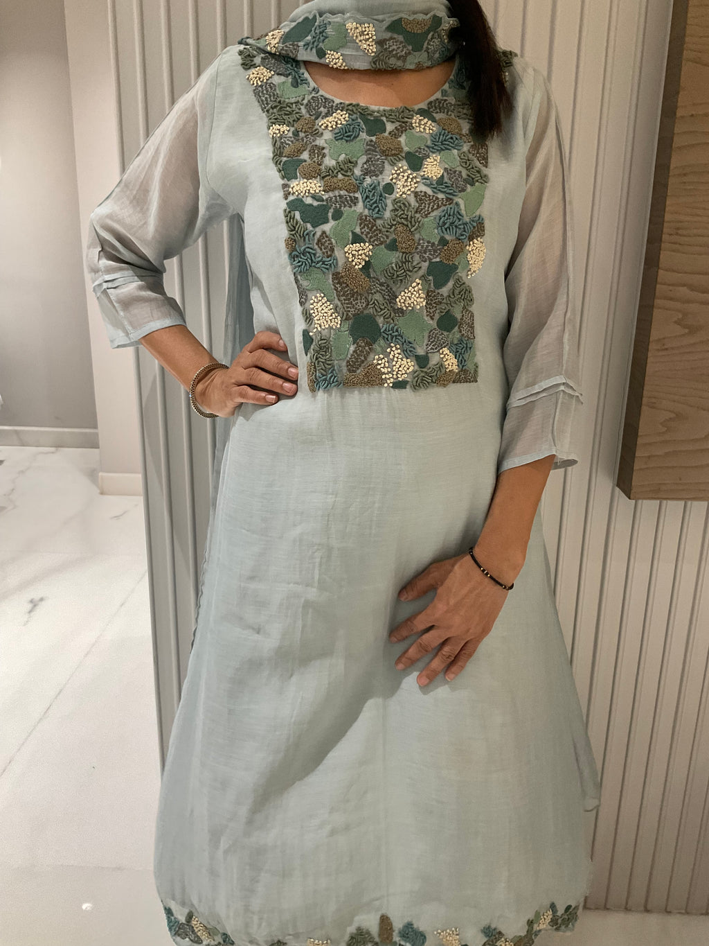Dewy meadows a-line mul suit