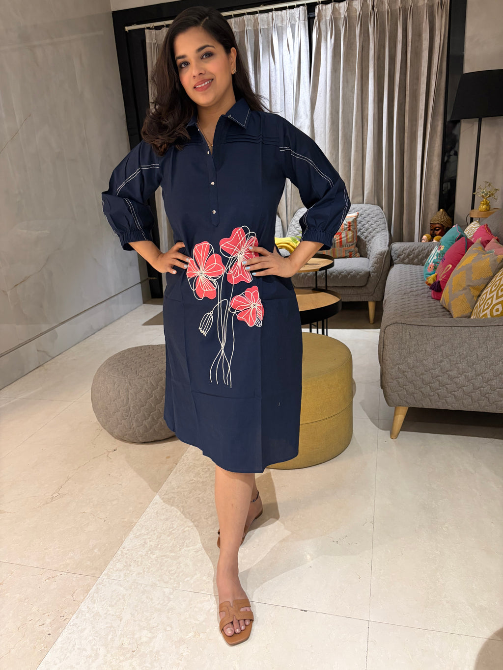 Lineart cotton dress