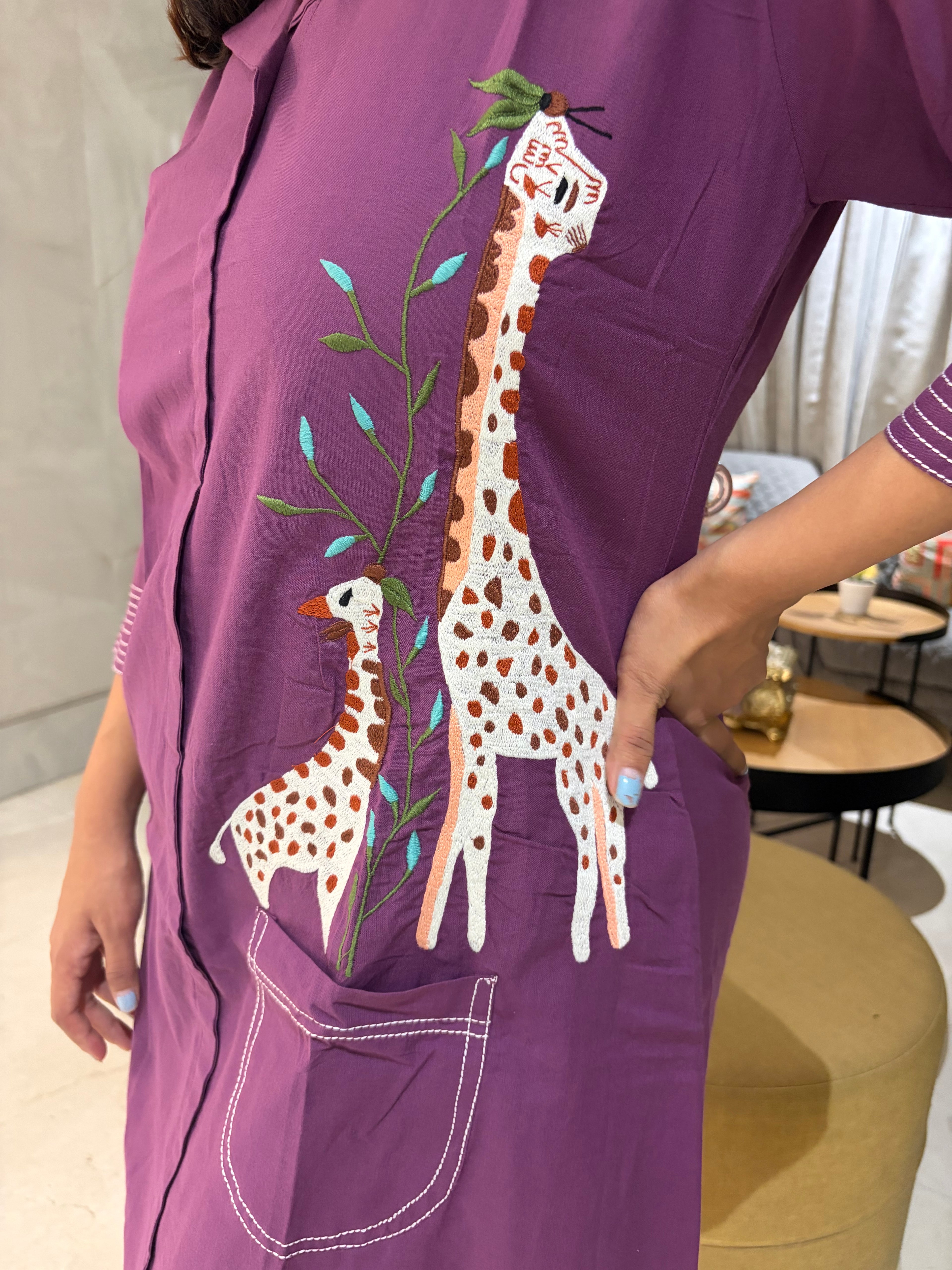 Giraffe cotton dress