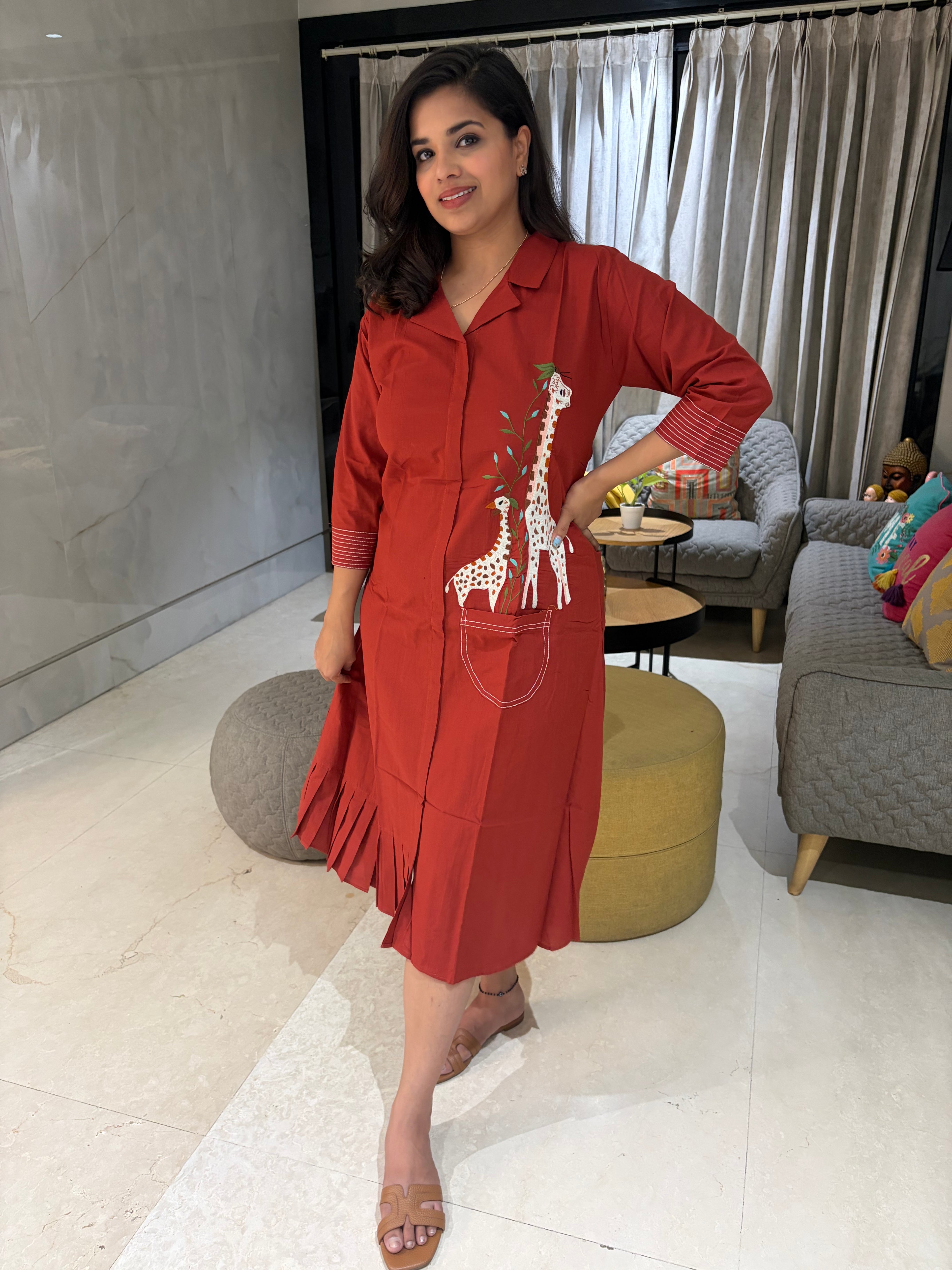 Giraffe cotton dress