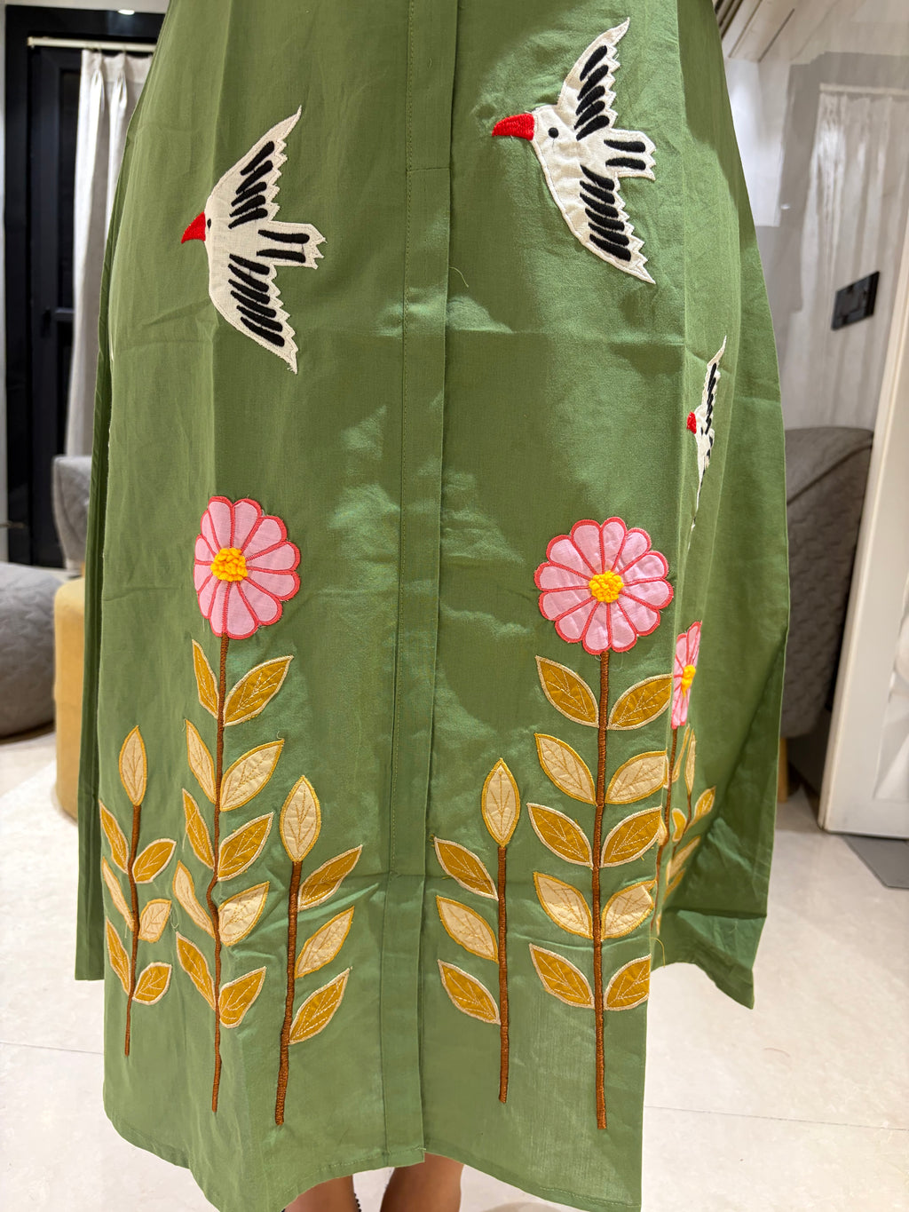 Chirpy blossom a-line dress