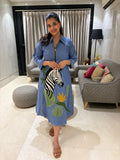 Zebra cotton a-line dress