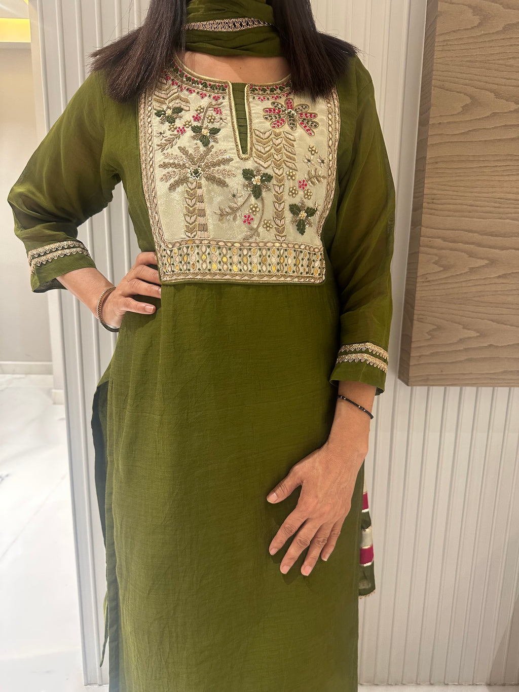 Royal emerald & amethyst mul chanderi suits
