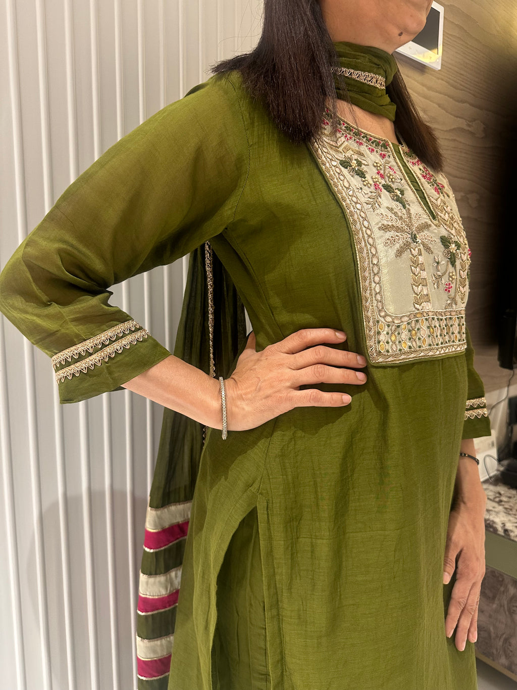 Royal emerald & amethyst mul chanderi suits