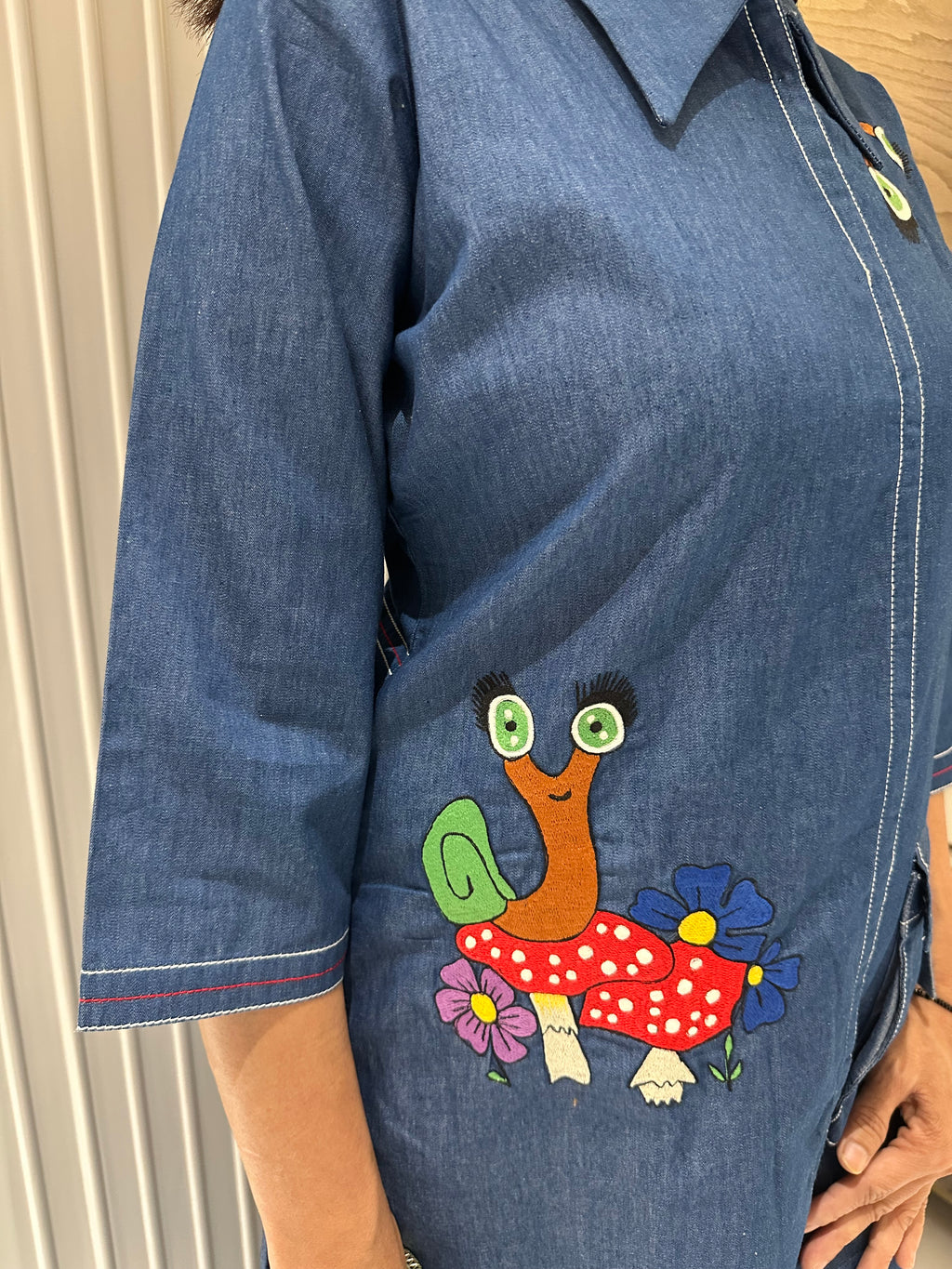 Mushroom Denim Dress