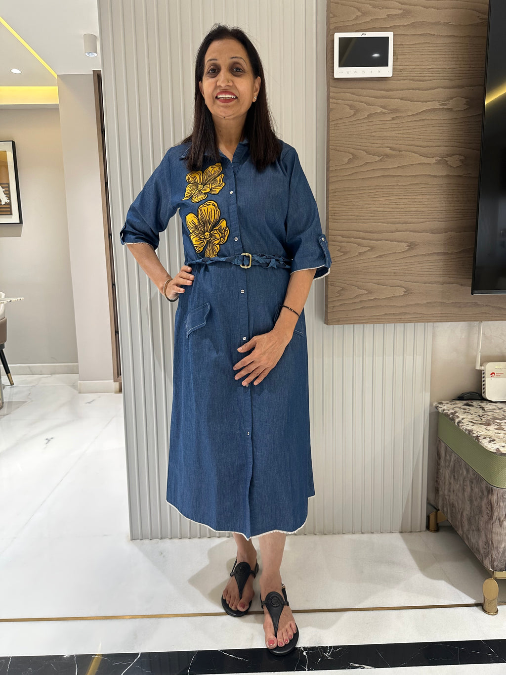 Flower Denim Dress