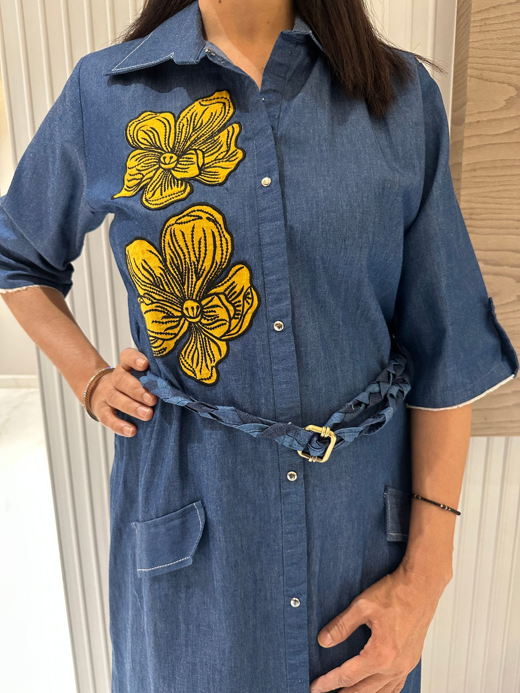 Flower Denim Dress