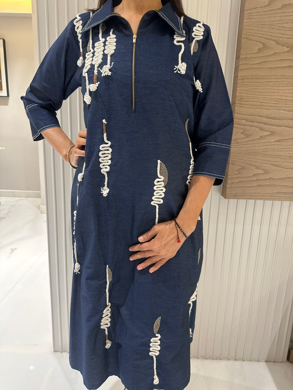 String Denim Dress