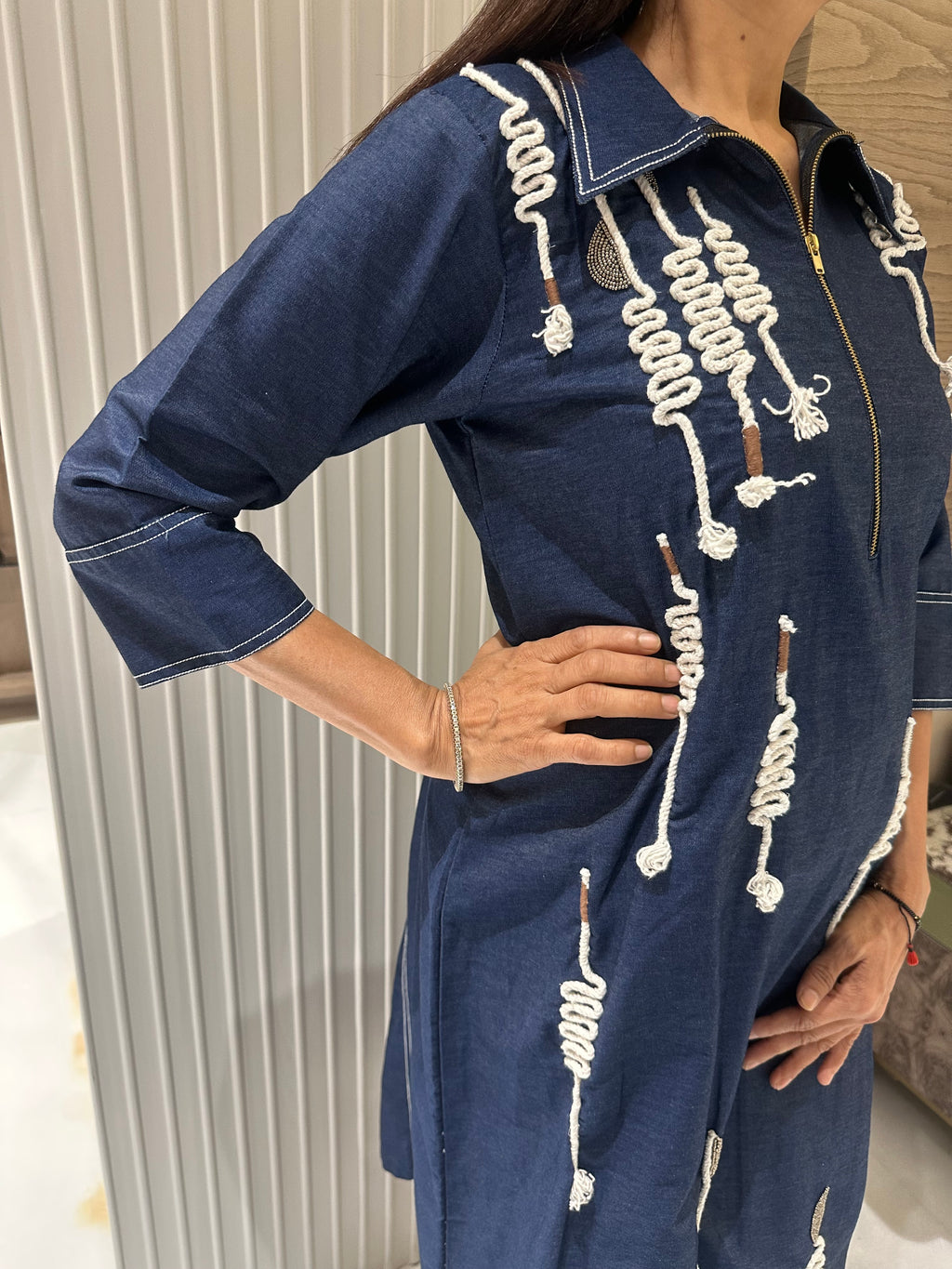 String Denim Dress