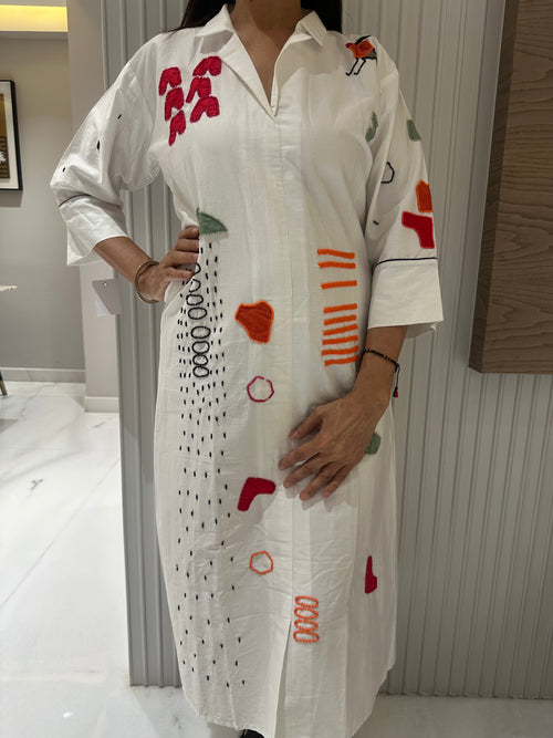 Abstract White Dress