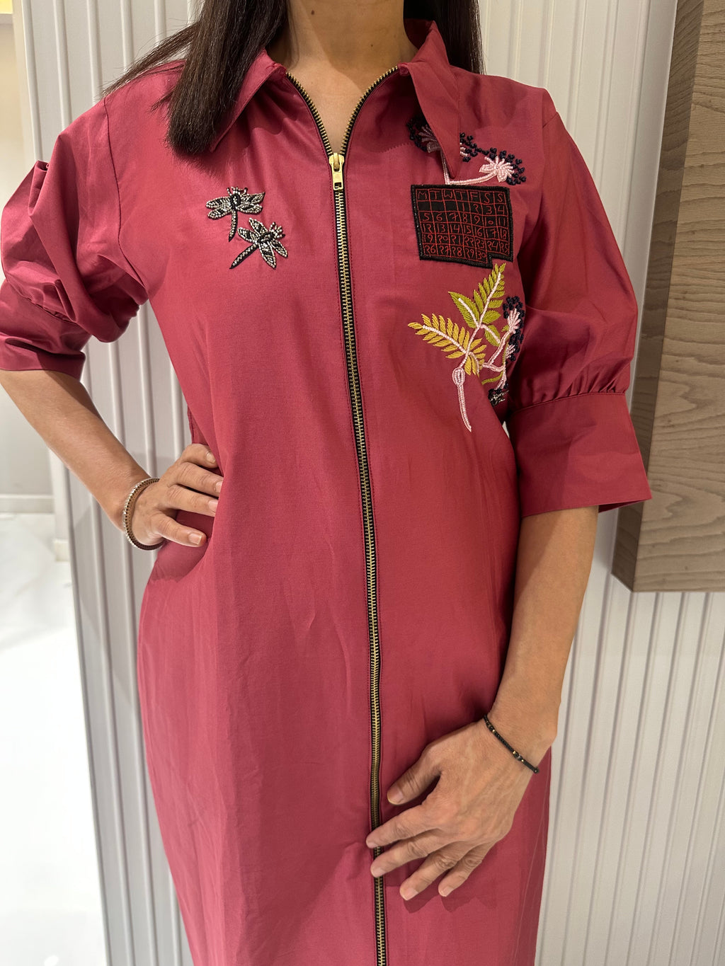 Leaf Zip Dress