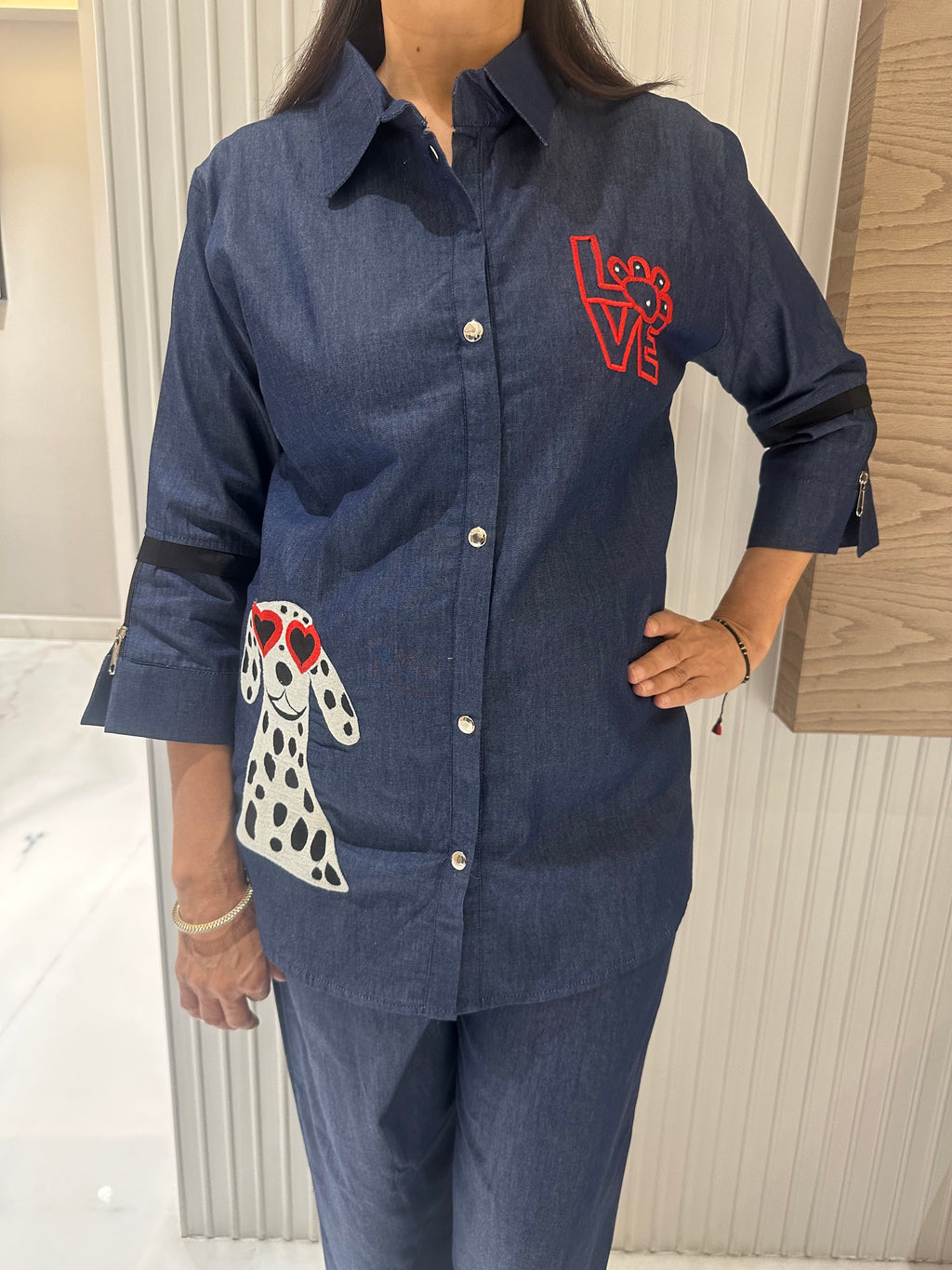 Dog denim co-ord set