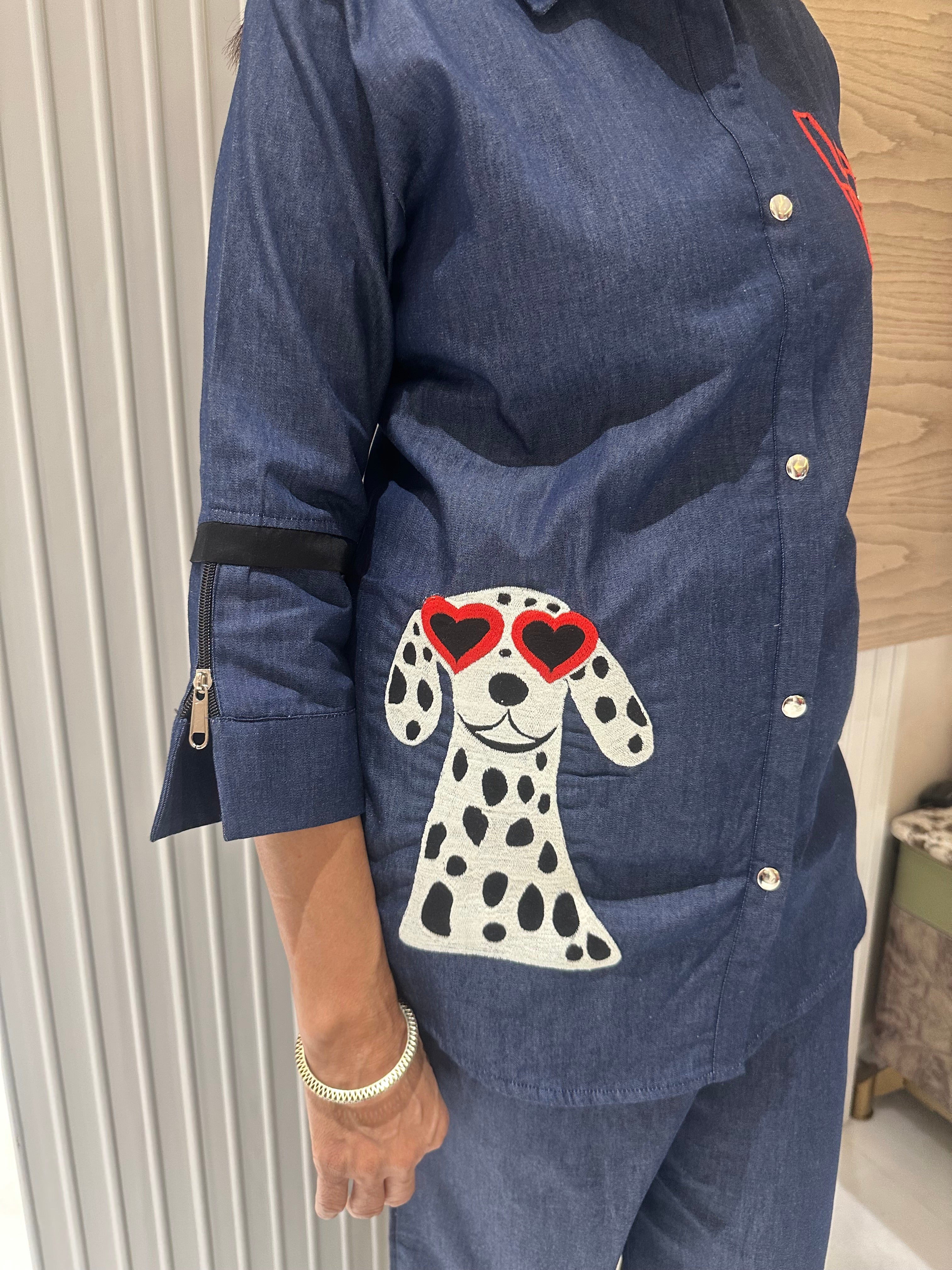 Dog denim co-ord set